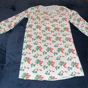 Healthknit Vintage Girl Set Long Sleeve Shirt Thermal Pajama Floral Large L